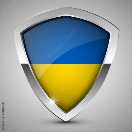 Free Download EPS10 Vector Patriotic shield with flag of Ukraine. - GFXLoad