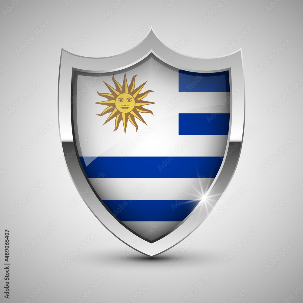 EPS10 Vector Patriotic shield with flag of Uruguay. EPS10 Vector Patriotic shield with flag of Uruguay.