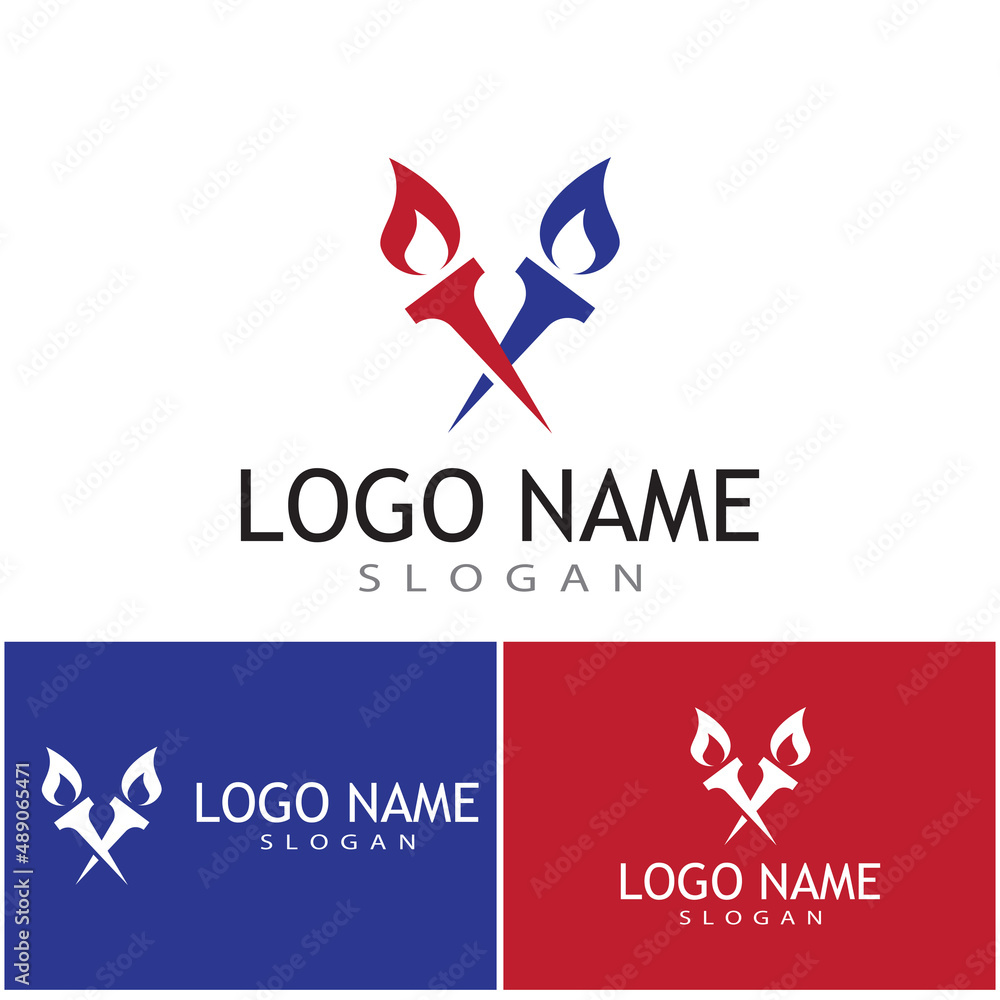 Torch Logo Template vector symbol illustration design Torch Logo Template vector symbol illustration design