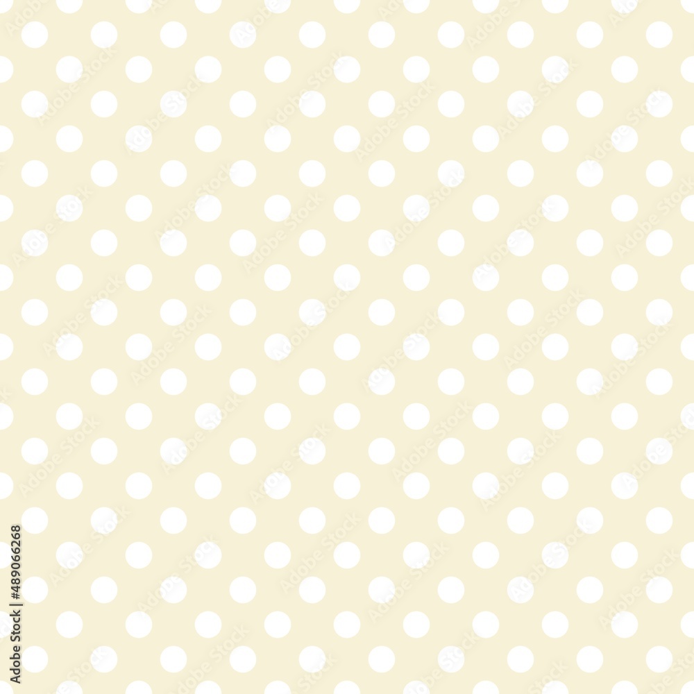 Cream and white retro Polka Dot seamless pattern. Vector background.