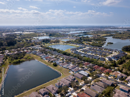 Aerial View of a Tampa Bay Florida Suburban Neighborhood