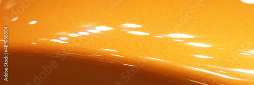 Reflection of the front bonnet of supercar.