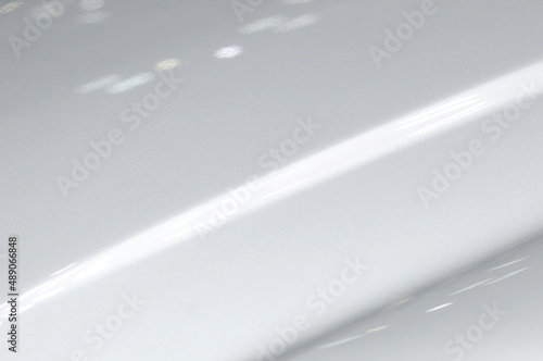 Reflection of the front bonnet of supercar.