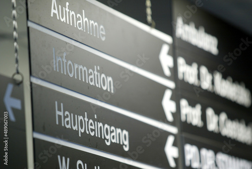 Wegweiser zur Orientierung in einem Krankenhaus 