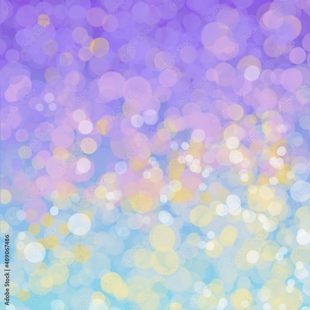 Background for web and social media posts with purples, pinks, and blues sparkling happy floating circle baubles