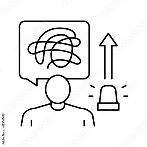 increased errors or accidents line icon vector illustration