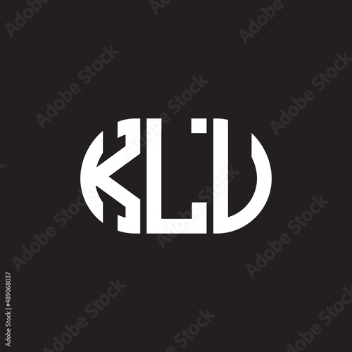 KLU letter logo design on black background. KLU creative initials letter logo concept. KLU letter design.