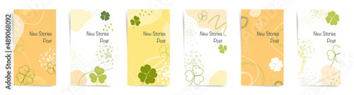 Set of lucky patrick day spring stories templates 