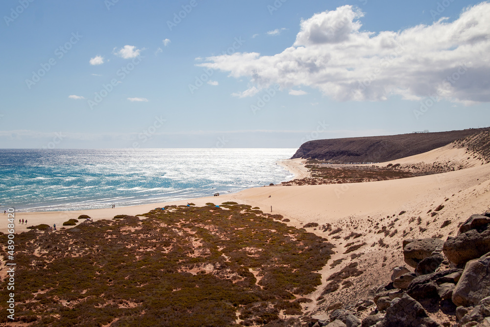 View to the south over the bay Risco del Paso on Fuerteventura