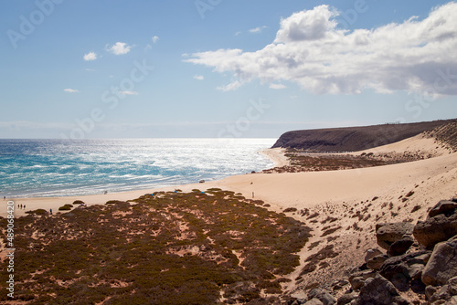 View to the south over the bay Risco del Paso on Fuerteventura