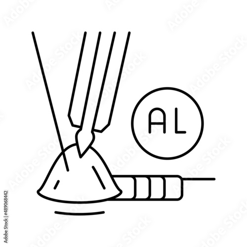 aluminum welding line icon vector illustration