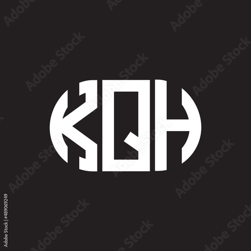 KQH letter logo design on black background. KQH creative initials letter logo concept. KQH letter design.