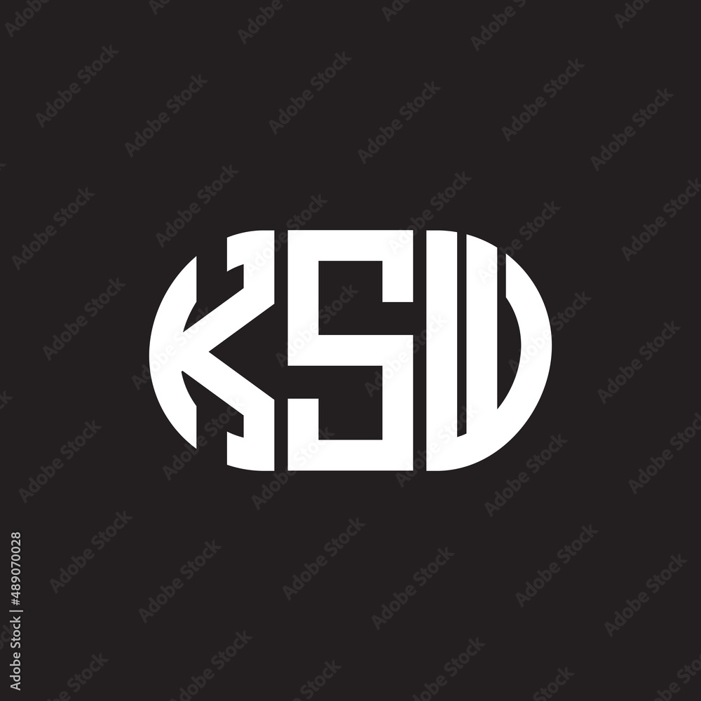KSW letter logo design on black background. KSW creative initials letter logo concept. KSW letter design. KSW letter logo design on black background. KSW creative initials letter logo concept. KSW letter design.