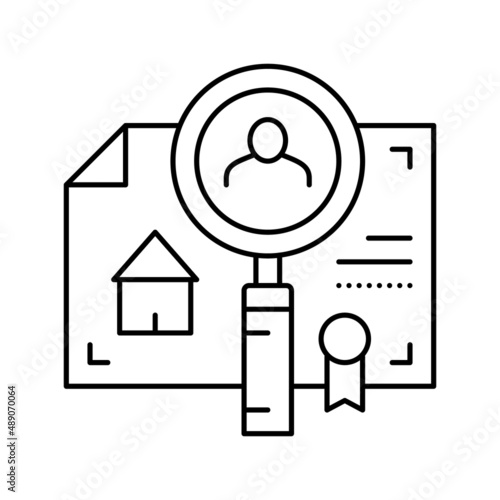 checking tenant recommendations line icon vector illustration