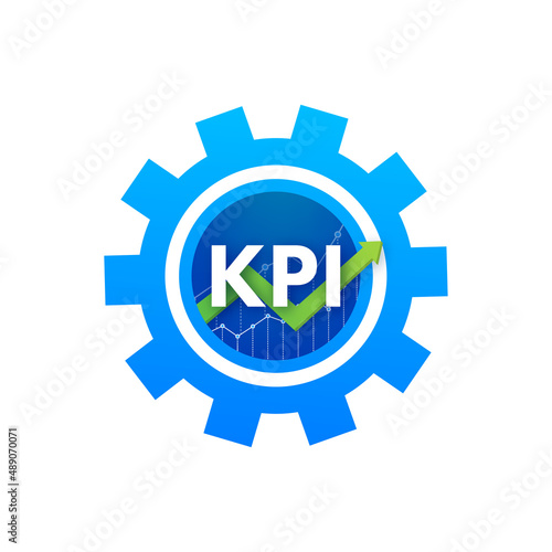 KPI Key Performance Indicator. Measurement, Optimization, Strategy. Vector illustration
