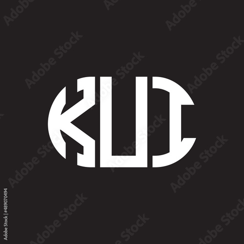 KUI letter logo design on black background. KUI creative initials letter logo concept. KUI letter design.