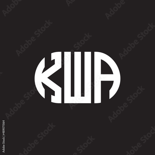 KWA letter logo design on black background. KWA creative initials letter logo concept. KWA letter design.