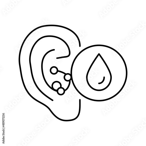 swimmers ear line icon vector illustration