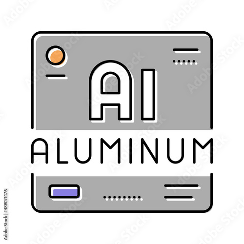 aluminium chemical material color icon vector illustration