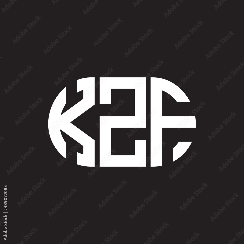 KZF letter logo design on black background. KZF creative initials letter logo concept. KZF letter design. KZF letter logo design on black background. KZF creative initials letter logo concept. KZF letter design.