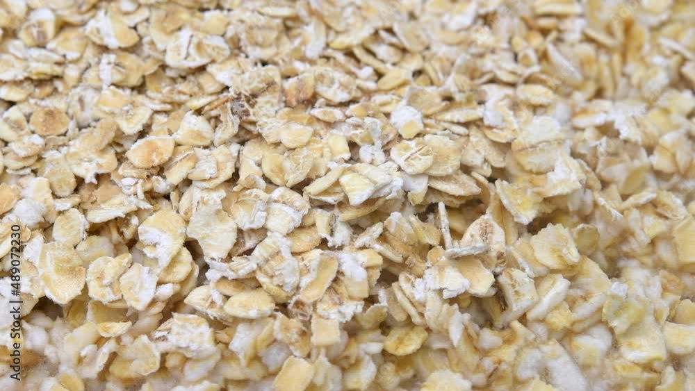 Cooking oatmeal, slow-motion Cooking oatmeal, slow-motion