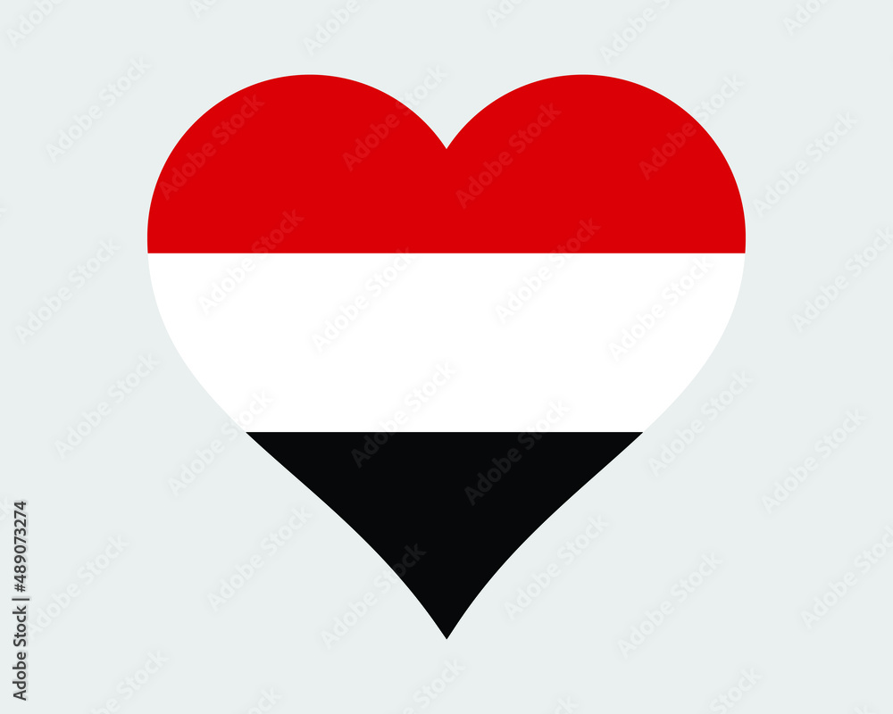 Yemen Heart Flag. Yemeni Yemenite Love Shape Country Nation National Flag. Republic of Yemen Banner Icon Sign Symbol. EPS Vector Illustration. Yemen Heart Flag. Yemeni Yemenite Love Shape Country Nation National Flag. Republic of Yemen Banner Icon Sign Symbol. EPS Vector Illustration.