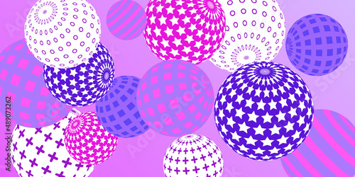 Retro 3d illustration abstract balls, great design for any purposes. Modern cover concept. Vector illustration design. Abstract bright wallpaper. 3d geometric shape illustration.