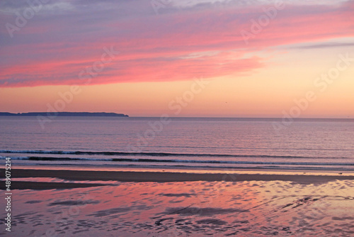 Sunset over Newgale Beach, Wales 