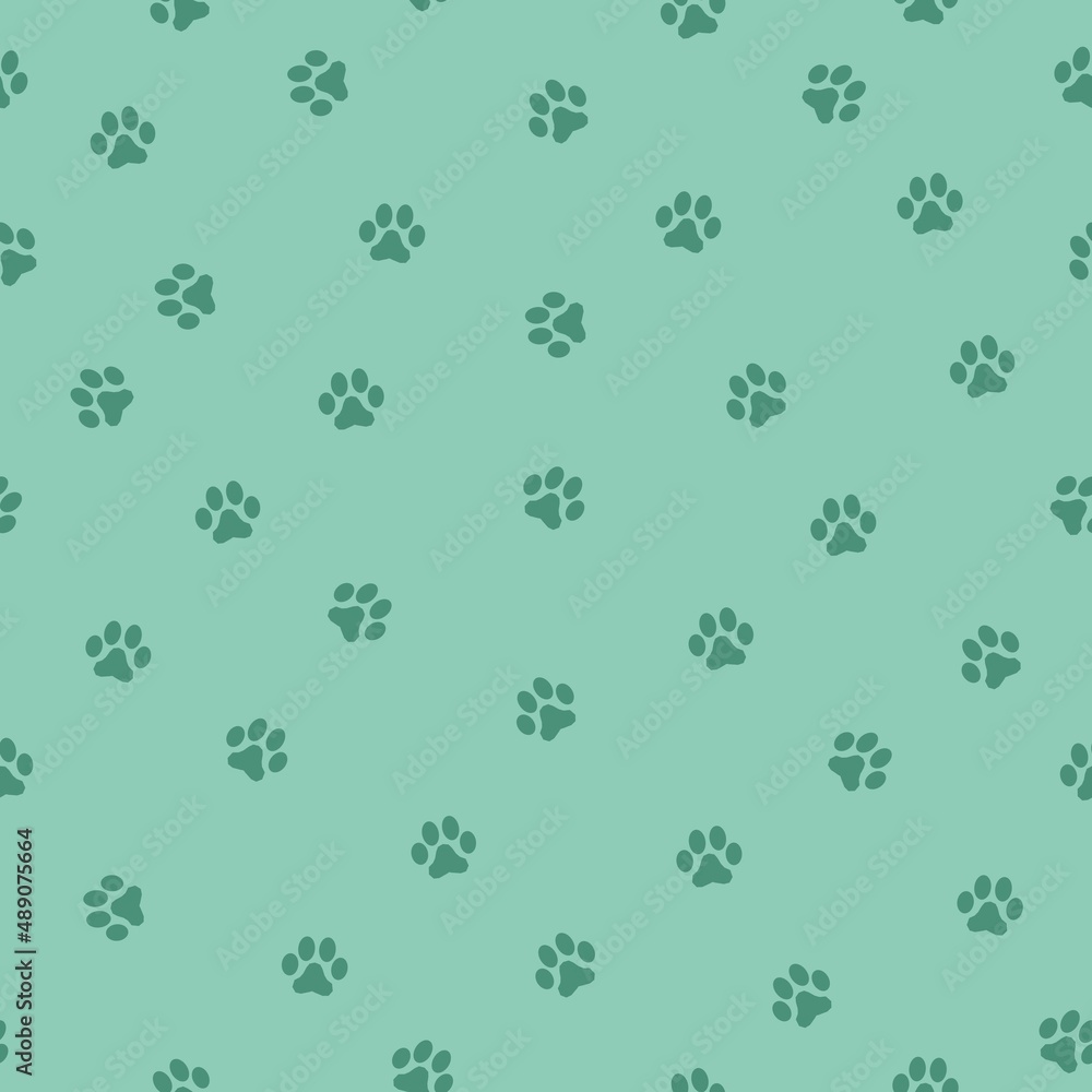 A simple pattern of footprints. light green background, green animal tracks. Cute print for textiles, wallpaper, banners and packaging. A simple pattern of footprints. light green background, green animal tracks. Cute print for textiles, wallpaper, banners and packaging.