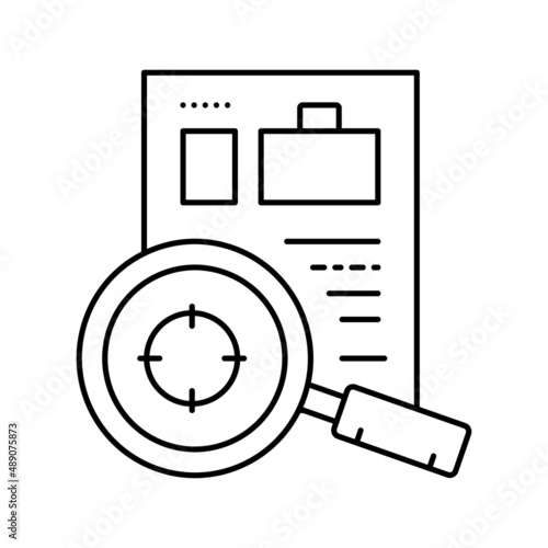 researching cv or business case line icon vector illustration