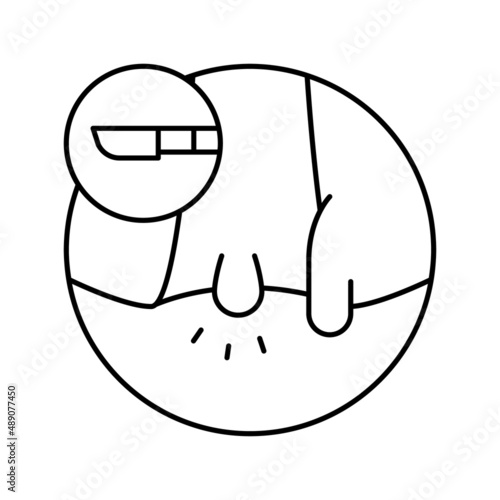 hemorrhoids disease line icon vector illustration