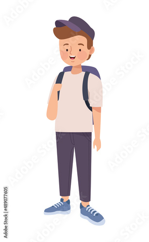 tourist man with travelbag