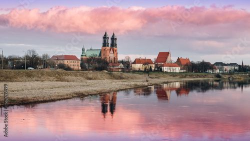 Obraz na płótnie Ostrów Tumski, Poznań w salonie