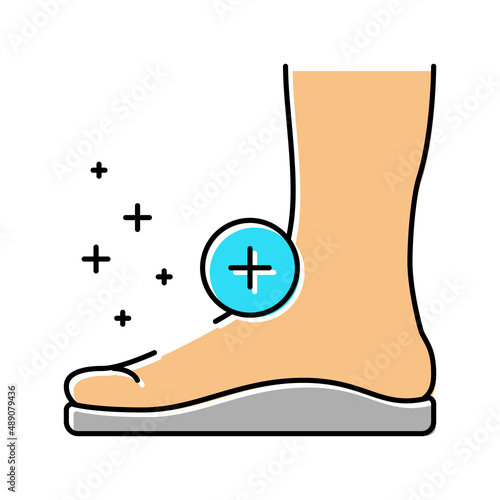 orthopedic insoles tool for flat feet therapy color icon vector illustration