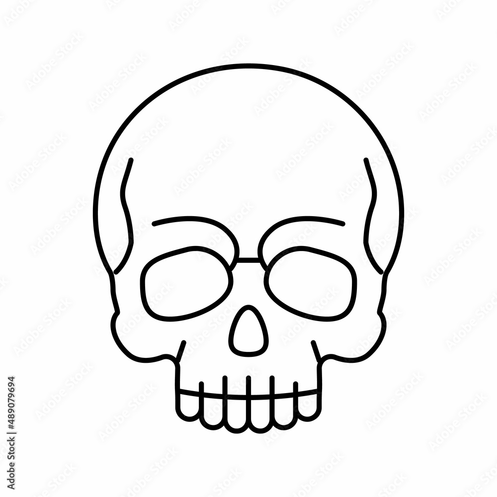 skull halloween line icon vector illustration