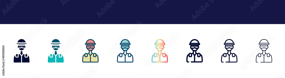 icon in 8 styles. line, filled, glyph, thin outline, colorful, stroke and gradient styles, vector sign. symbol, logo illustration. different style icons icon in 8 styles. line, filled, glyph, thin outline, colorful, stroke and gradient styles, vector sign. symbol, logo illustration. different style icons