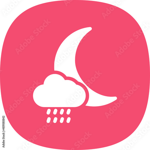 Cloud Moon Rain Icon