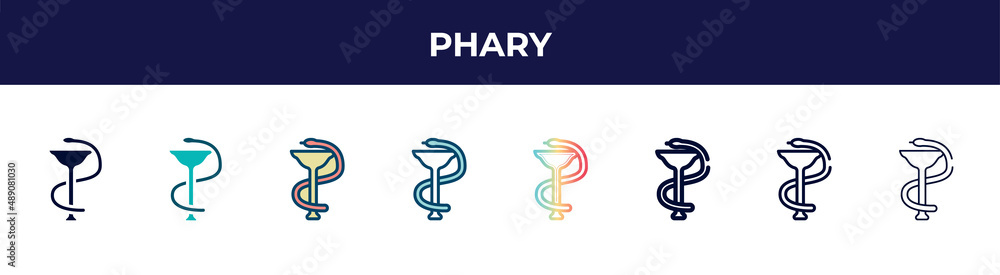 phary icon in 8 styles. line, filled, glyph, thin outline, colorful, stroke and gradient styles, phary vector sign. symbol, logo illustration. different style icons set. phary icon in 8 styles. line, filled, glyph, thin outline, colorful, stroke and gradient styles, phary vector sign. symbol, logo illustration. different style icons set.