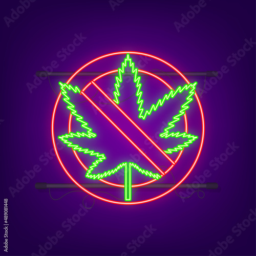 Red no hump neon icon. Vector stock illustration.