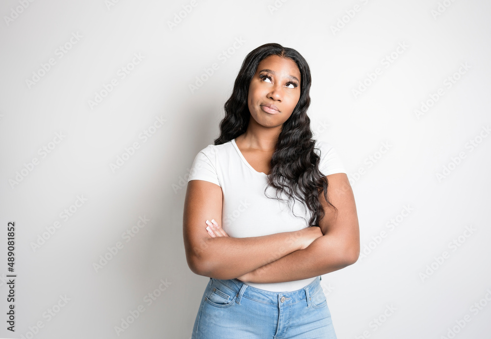 Studio portrait of beautiful brunette young dark-skinned woman, Studio portrait of beautiful brunette young dark-skinned woman,