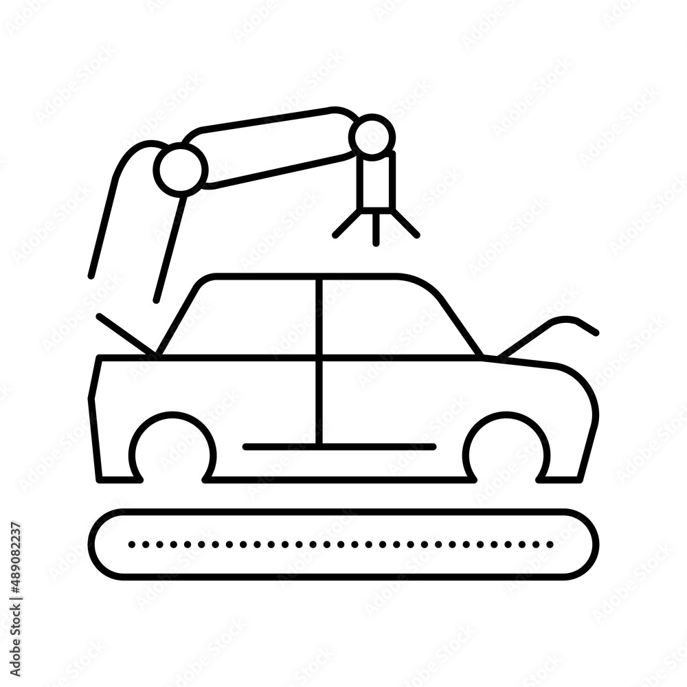 apply primer on car body line icon vector illustration apply primer on car body line icon vector illustration