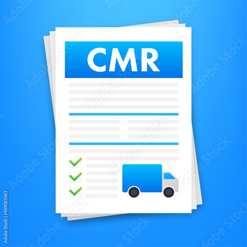 CMR transport document. Business icon. International transportation regulation. Vector stock illustration. photo