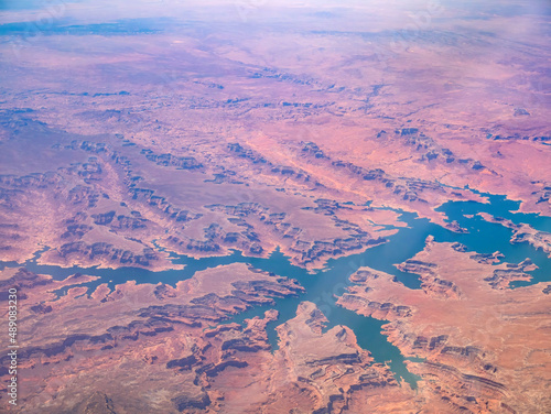 Aerial view of the landscape of Colorado river