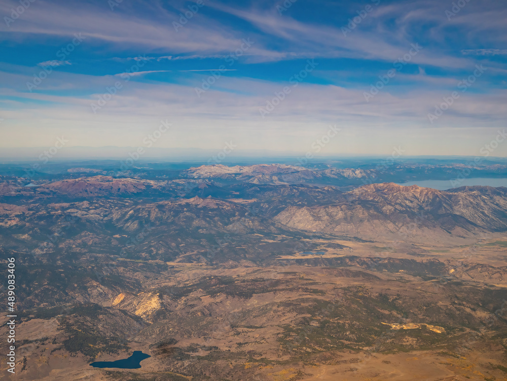 Aerial view of the Lake Tahoe area