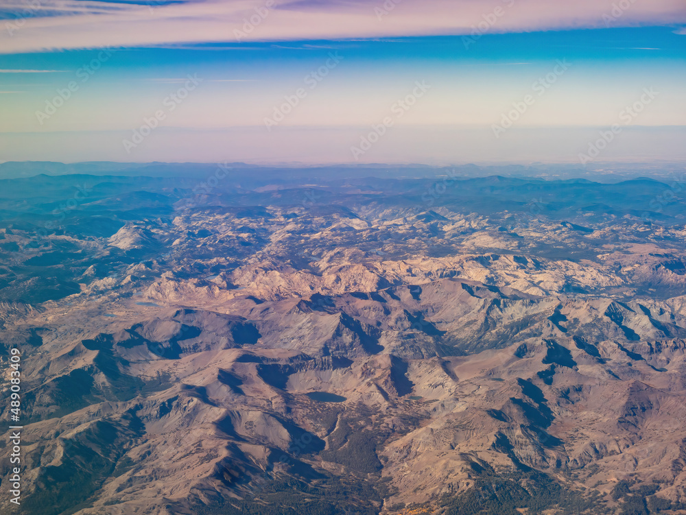Aerial view of the mountain landscape