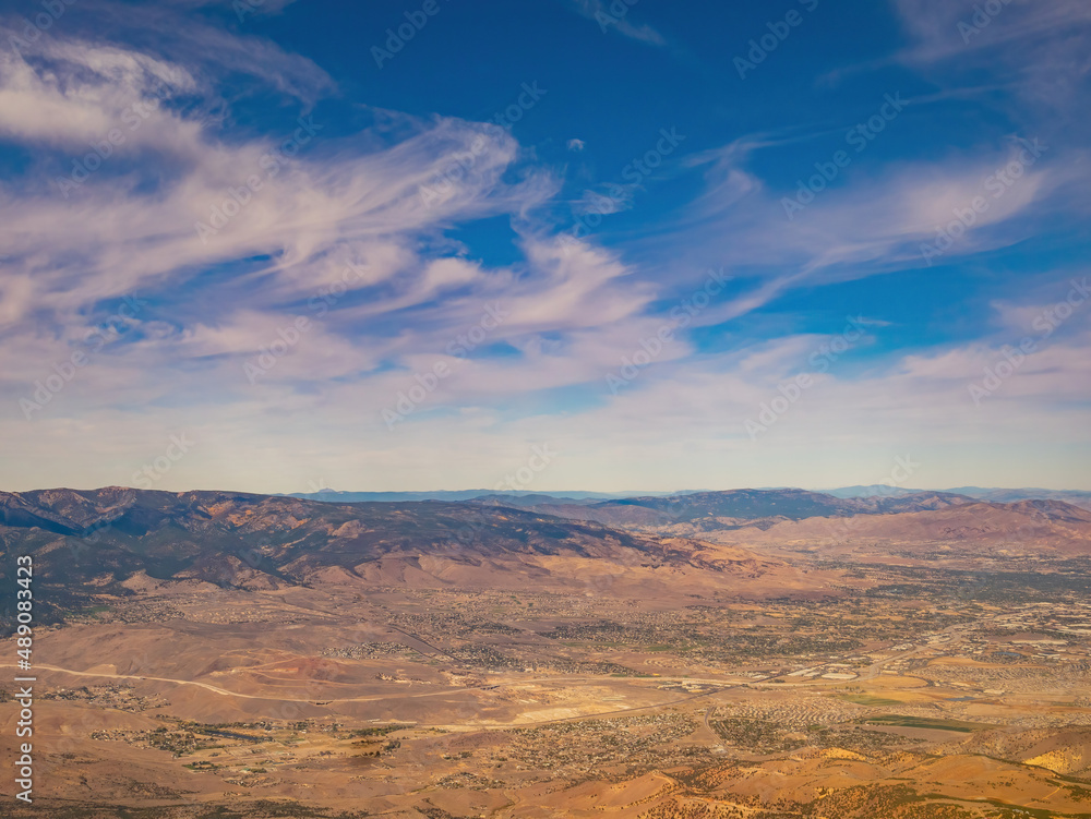Fototapeta premium Aerial view of the Reno cityscape