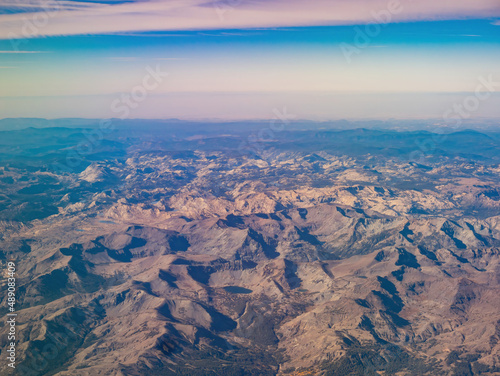 Aerial view of the mountain landscape