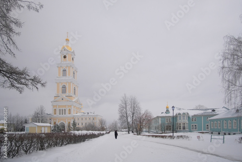 Diveevo, Russia - June, 14, 2022: the image of the Serafimo-Diveevsky Monastery in Diveevo, Russia, in winter photo