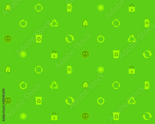 Vector illustration pattern with ecologic symbols