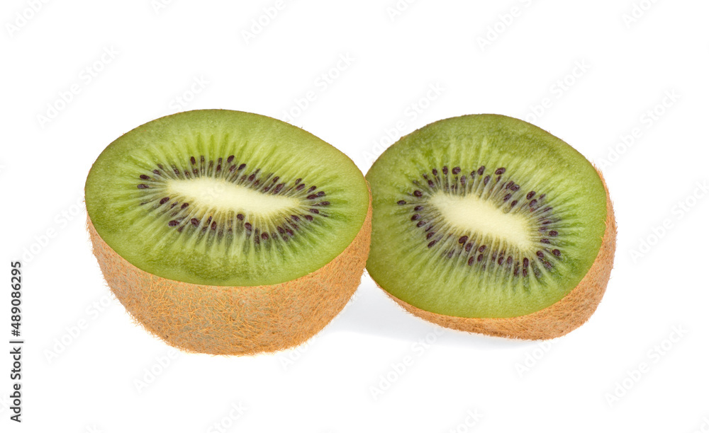 Half of kiwi fruit isolated on white background Half of kiwi fruit isolated on white background